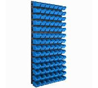 Sistema di stoccaggio da parete, 576 x 1170 mm, 98 pezzi, scatole impilabili, pannelli da parete extra resistenti, scaffali da officina, scaffali da officina