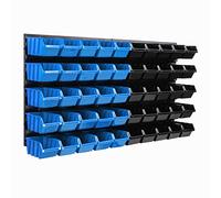 Sistema di stoccaggio da parete, 770 x 390 mm, 50 pezzi, scatole impilabili, pannelli da parete extra resistenti, scaffali da officina, scaffali da officina