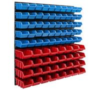 Sistema di stoccaggio da parete, 770 x 780 mm, 82 pezzi, scatole impilabili, pannelli da parete extra forti, scaffali espandibili, scaffali da officina, scaffalatura da officina