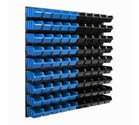 Sistema di stoccaggio da parete, 770 x 780 mm, 90 pezzi, scatole impilabili, pannelli da parete extra resistenti, scaffali da officina, porta utensili da lavoro