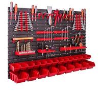 Sistema di stoccaggio da parete per attrezzi 115 x 78 cm 23 pezzi scaffalatura da parete supporto per attrezzi scaffali a vista per magazzini e officina pannelli da parete extra forti espandibili