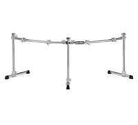 Sistema di supporti Gibraltar - Serie Chrome II Supporto per doppia grancassa GDR200C-CHR - 2 aste curve da 40“ - 3 aste da 30” con adattatore per piatti - Morsetto multiplo