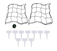 Sistema di supporto per piante con 2 maglie da 40 x 40 cm e 10 etichette a forma di T per gestire la crescita di pomodori, cetrioli e meloni