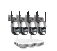 Sistema di telecamere di sicurezza 4K Dual Lens CCTV Kit Di Sicurezza For Telecamere Esterne Ai Human Auto Tracking PTZ Telecamera IP Kit Di Sorveglianza NVR 4CH(1T,4 Pcs Camera System)