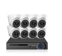 Sistema di telecamere di Sicurezza a Cupola 4K AHD Kit DVR 8CH Kit di videosorveglianza for telecamere CCTV a Colori da 8 MP con Visione Notturna(2T,8CH DVR 8 PCS Camera_EU Plug)