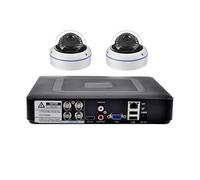 Sistema di telecamere di Sicurezza AI AHD 4CH 5MP Kit Mini DVR CCTV 5 in 1 Kit di videosorveglianza P2P H.265X con Telecamera da Esterno 5MP(2T,5MP 2 Dome Cam)
