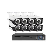 Sistema di telecamere di Sicurezza CCTV, Kit DVR 4K a 16 canali, Kit di videosorveglianza con Telecamera AHD a Visione Notturna e rilevamento del Volto a 8 canali(3T(户外运动),16CH DVR 8 Camera_AU Plug)