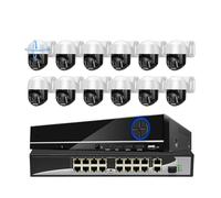 Sistema di telecamere di Sicurezza con Controllo PTZ H.265 16CH 4K, rilevamento del Volto da 8 MP, Audio bidirezionale, Kit di videosorveglianza CCTV Poe for Esterni(3T(户外运动),Lavender)