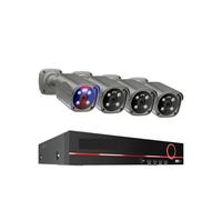 Sistema di telecamere di sicurezza di telecamere 8CH 4K UHD 8MP Kit NVR H.265 PoE Sorveglianza esterna AI Rilevamento umano Conversazione bidirezionale CCTV Set(1T,8CH 4 Cameras)