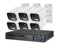 Sistema di telecamere di sicurezza di telecamere di sicurezza 4K 8MP Kit NVR H.265 POE Set di registrazioni video for telecamera CCTV impermeabile for esterni(4T,8CH NVR and 6 Camera)