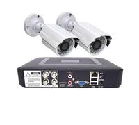 Sistema di telecamere di sicurezza Di telecamere di sicurezza CCTV DVR a 4 canali Kit analogico AHD da 2 pezzi Kit HD 720P/1080P Set di videosorveglianza impermeabile con pallottola in metallo(720P Ca