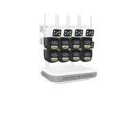 Sistema di telecamere di Sicurezza Domestica IP WiFi PTZ a Doppia Lente HD da 6 MP Impermeabile Smar 8CH NVR H.265 Kit di videosorveglianza CCTV(500g,8CH NVR And 8 Cam)