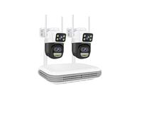 Sistema di telecamere di Sicurezza Domestica IP WiFi PTZ a Doppia Lente HD da 6 MP Impermeabile Smar 8CH NVR H.265 Kit di videosorveglianza CCTV(500g,8CH NVR And 2 Cam)
