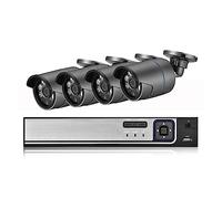 Sistema di telecamere di sicurezza H.265 5MP POE NVR CCTV Di Sicurezza 5.0MP Registra Telecamera IP Metallo 6IR P2P Kit Di Videosorveglianza Esterna(2T,NVR and 4 Camera)