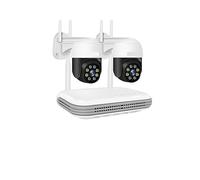 Sistema di telecamere di sicurezza H.265 8CH 4MP 2MP Di Telecamere Wireless Umanoide Bidirezionale Con Tracciamento Automatico Telecamere PTZ Intelligenti Mini Set Di Sorveglianza(T,8CH NVR x 2 Cam 2M