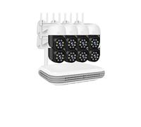 Sistema di telecamere di sicurezza H.265 8CH 4MP 2MP Di Telecamere Wireless Umanoide Bidirezionale Con Tracciamento Automatico Telecamere PTZ Intelligenti Mini Set Di Sorveglianza(T,8CH NVR x 8 Cam 2M