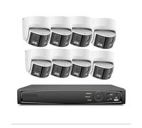 Sistema di telecamere di sicurezza Kit Di Sistemi CCTV For Telecamere Di Sicurezza Panoramiche A 180° 265+ 6MP Telecamera IP A Doppia Lente Da 2,8 Mm POE CCTV Video Sorveglianza Esterna(4T,8CH 8Pcs Ki