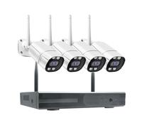 Sistema di telecamere di sicurezza Kit di videosorveglianza NVR da 5MP 3MP 10CH Set di protezione di sicurezza for telecamera IP impermeabile for esterni CCTV senza fili(NONE,10CH With 4 Cam 5MP)