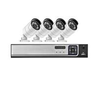 Sistema di telecamere di Sicurezza Poe con Registrazione Audio H. 265 da 3,6 mm, rilevamento del Movimento, Visione Notturna, Set di sorveglianza CCTV NVR a 4 canali(2T,2PCS 5MP Cameras)
