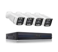Sistema di telecamere di sicurezza Telecamera di videosorveglianza POE 4K 8MP 5MP Visione notturna a colori Sicurezza CCTV esterna IP NVR H.265 P2P Set Kit di altoparlanti(1T,4 Camera 5MP)