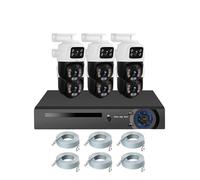 Sistema di telecamere di sorveglianza NVR Poe Full HD 6MP 8CH con Doppio Obiettivo PTZ WiFi IP for la Sicurezza Domestica, Video H.265 CCTV(3T(户外运动),8CH And 6PCS 6MP)