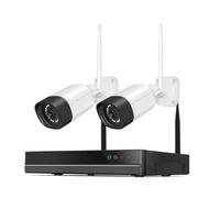 Sistema di telecamere di sorveglianza Wi-Fi H.265 16CH NVR 5MP a Colori, rilevamento del Movimento Umano, Audio bidirezionale, Set di telecamere di Sicurezza for Esterni Wi-Fi(1T,Purple_AU Plug)