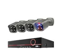 Sistema di telecamere HD 4K 8MP Poe Videosorveglianza Kit NVR 8CH Rilevamento facciale AI Avviso e-Mail Sistema di Sicurezza CCTV bidirezionale(2T,8CH NVR- 4 Cameras)