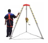 Sistema di treppiede per Il Salvataggio di Emergenza con Gambe telescopiche, verricello ad Alta capacità e Cintura di Sicurezza per operazioni in spazi ristretti in gallerie, fognature e Can