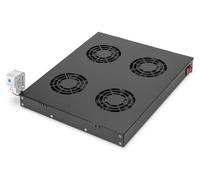 Sistema Di Ventilazione Con Termostato Montaggio Frontale In Armadio 19 Con 4 Ventole - Colore Nero