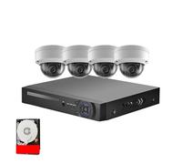 Sistema di videosorveglianza IP for esterni, NVR 4K da 10 canali, 8 MP, 4 TB, for la sicurezza e la protezione umana, con telecamera di sorveglianza esterna e monitoraggio domestico.(Beige,UK Plug)