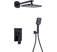 Sistema doccia a pioggia con soffione a pioggia e rubinetto a spruzzo portatile, miscelatore da parete combinato con 2 funzioni per un aggiornamento moderno del bagno