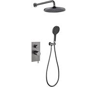 Sistema doccia a pioggia da 25,4 cm con doccetta singola a 3 funzioni, set doccia con doccetta e vasca da bagno - Moderno aggiornamento del bagno