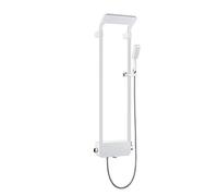 Sistema doccia a pioggia di lusso, set combinato a parete soffione ad alta pressione a mano con a, a, miscelatori for vasca da bagno, bianco(Blanc)