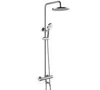 Sistema doccia a pioggia termostatico cromato con rubinetto for vasca, set di rubinetti for ad alta pressione a parete soffioni multifunzione