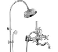 Sistema Doccia A Vista, Set di Soffioni Doccia Moderni Bss0354, Set di Rubinetti Doccia da 8 Pollici / 200 Mm Completi, Maniglia in Ceramica Portatile, Rubinetto per Vasca Girev, Chrome