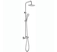 Sistema doccia con soffione doccia, set combinato doccia termostatico, montaggio a parete, miscelatore a pioggia, set combinato doccia con 3 modalità, beccuccio per vasca, oro spazzolato