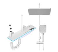 Sistema Doccia Digitale Intelligente Di Lusso Con Luci LED | Vetro Temperato | Set Completo Con Miscelatore Termostatico(White Hot Cold)