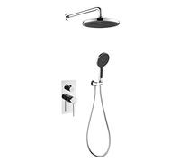 Sistema doccia doppio funzionale Round 10 in precipitazione Testa doccia sottile Ultra sottile Miscelatore doccia a parete nascosto Tappatrice 3 modalità Bathroom Luxury Rain Mixer Down Forme,