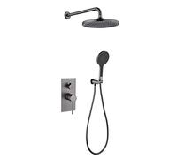 Sistema doccia doppio funzionale Round 10 in precipitazione Testa doccia sottile Ultra sottile Miscelatore doccia a parete nascosto Tappatrice 3 modalità Bathroom Luxury Rain Mixer Down Forme,