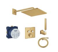sistema doccia Grohe Grohtherm SmartControl con Rainshower 310 Mono Cube, oro spazzolato - COLOR103