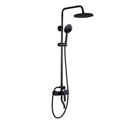 Sistema doccia in ottone antico, set doccia a parete nero con soffione rotondo per vasca da bagno, set miscelatore tradizionale per bagno, hotel e palestra, B