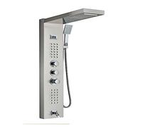 Sistema Doccia, Pannello doccia luminoso a LED, set di rubinetti con display digitale a pioggia a cascata, miscelatore a colonna for bagno idromassaggio SPA(Brushed Nickle 1047)