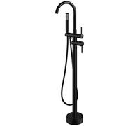 Sistema doccia Pavimento per pavimento Montaggio del pavimento vano da bagno Faucet in piedi Filler in piedi tappeti ad alto flusso Miscelatore rubinetti giraschi con cucciolo con nichel spazzolato