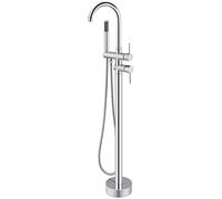 Sistema doccia Pavimento per pavimento Montaggio del pavimento vano da bagno Faucet in piedi Filler in piedi tappeti ad alto flusso Miscelatore rubinetti giraschi con cucciolo con nichel spazzolato