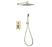 Sistema doccia, rubinetto per doccia montato a parete set 2 in 1 porta portatile e pioggia per il bagno, acciaio inossidabile con doccia ad alta pressione con doccia spray a spruzzo