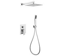 Sistema doccia, rubinetto per doccia montato a parete set 2 in 1 porta portatile e pioggia per il bagno, acciaio inossidabile con doccia ad alta pressione con doccia spray a spruzzo