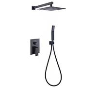 Sistema doccia, set di rubinetti per doccia montato a parete 2 in 1 porta portatile e pioggia, vasca a manico e kit di rivestimento doccia con braccio di estensione regolabile altezza/angolo