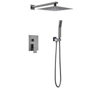 Sistema doccia, set di rubinetti per doccia montato a parete 2 in 1 porta portatile e pioggia, vasca a manico e kit di rivestimento doccia con braccio di estensione regolabile altezza/angolo