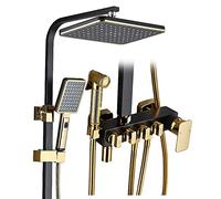 Sistema Doccia, Set Rubinetto Doccia, Set Doccia Combinato a Parete, Miscelatore Doccia in Ottone con soffione, beccuccio per Vasca, doccetta a 2 modalità, spruzzato