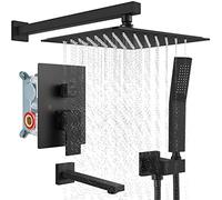 Sistema doccia Sistema polacco per la parete cromata a parete montata da 8 pollici set di rubinetti con filler kit di funzione tripla con spruzzatura a spruzzo manuale Set di rubinetti da bagno